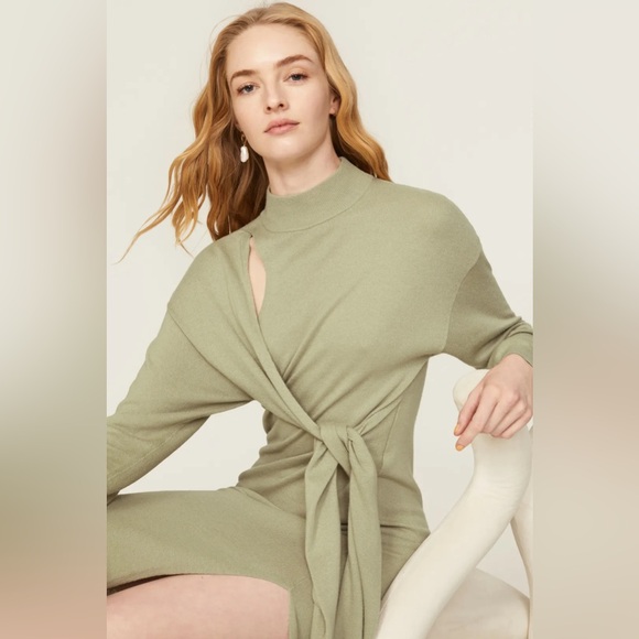 Jonathan Simkhai Skyla Self Tie Wrap Midi-Dress - Picture 17 of 17